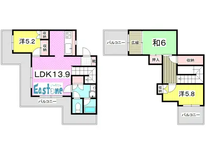 ストークマンション(3LDK/20階)の間取り写真