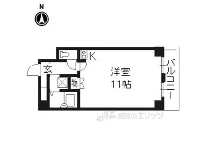 荒川ビル(ワンルーム/3階)の間取り写真