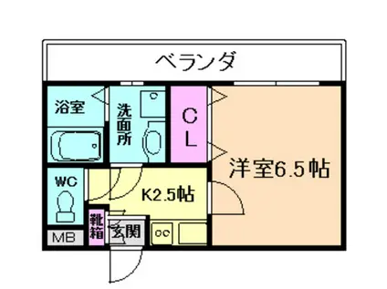 GROOVE川西多田(1K/5階)の間取り写真