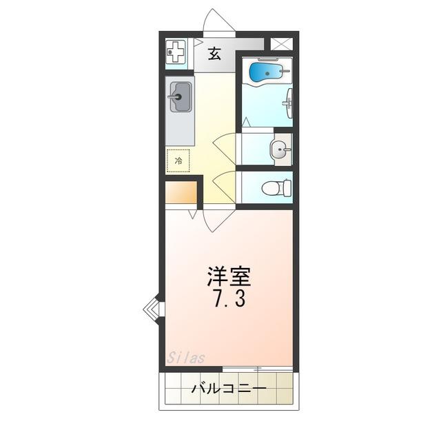フローラ大津池(1K/2階)の間取り写真