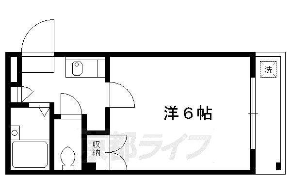 ラトゥール牧眞I(1K/1階)の間取り写真
