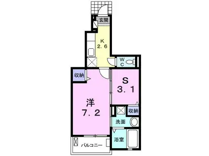 サニーガーデン(1SK/1階)の間取り写真