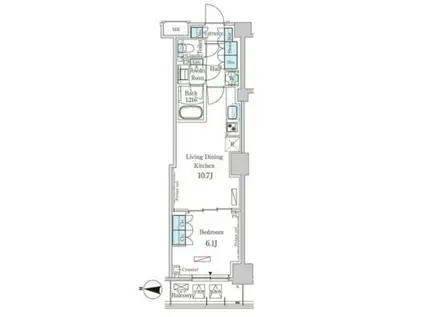 パークアクシス押上サウス(1LDK/3階)の間取り写真