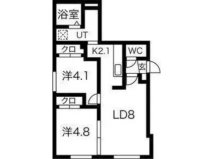 BLESS HS11(2LDK/4階)の間取り写真