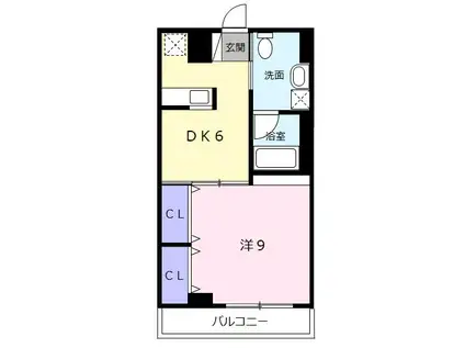 カレントII(1DK/3階)の間取り写真