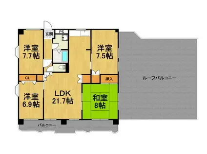 エルベコート東園田(4LDK/4階)の間取り写真