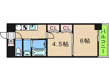 グランパシフィックパークビュー(2K/5階)の間取り写真