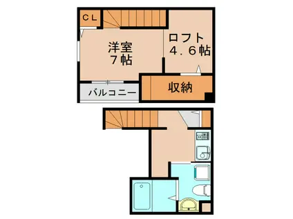 CHIAVE箱崎(ワンルーム/1階)の間取り写真