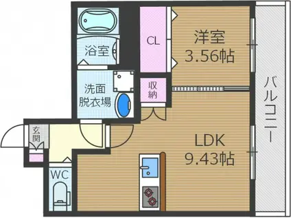 LINOメゾン蔵垣内(1LDK/2階)の間取り写真