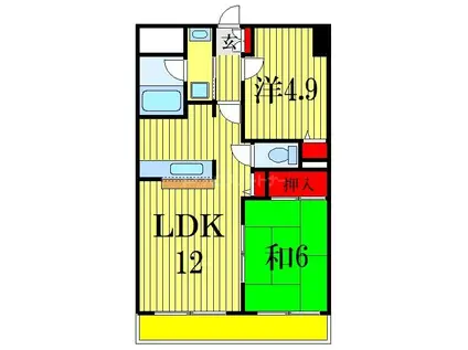 フジヴェール法連寺山(2LDK/2階)の間取り写真