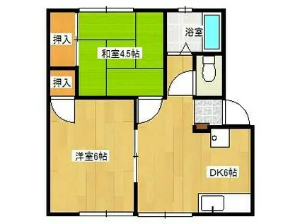 八重山ハイツ(2DK/2階)の間取り写真