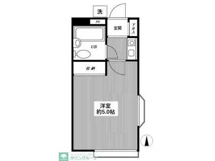 ペアパレス大泉(1K/2階)の間取り写真