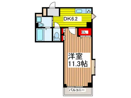 ニューキャピタルビル(1DK/7階)の間取り写真