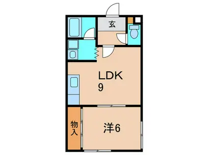 パ-クサイド昆陽(1LDK/2階)の間取り写真
