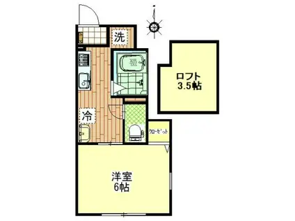 エカテリーゼ(1K/1階)の間取り写真