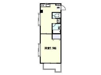 エクセレント(1DK/2階)の間取り写真