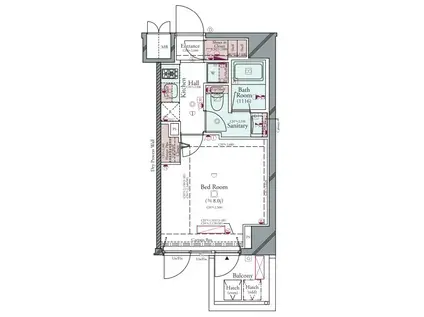 コンシェリア大森山王CROSSIA(1K/4階)の間取り写真