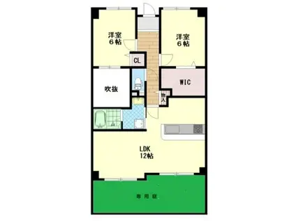 プレザント枚方(2LDK/1階)の間取り写真