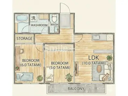 フェリーチェ中仙道A(2LDK/1階)の間取り写真