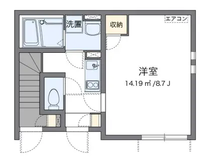 アルヴィータ(1K/1階)の間取り写真