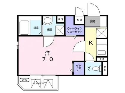 ヴィラ 戸越公園(1K/2階)の間取り写真