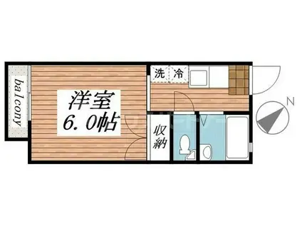 ザ・テラス(1K/2階)の間取り写真