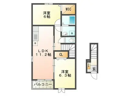 クラフト(2LDK/2階)の間取り写真