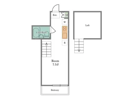 アサヒレジデンス(ワンルーム/2階)の間取り写真