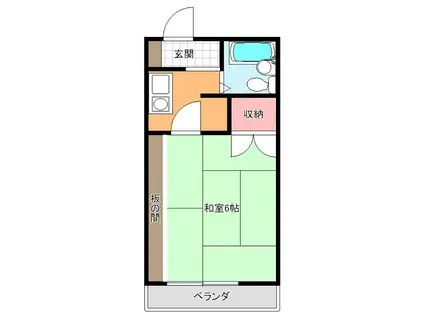 富士見ハイツ2号館(1K/2階)の間取り写真