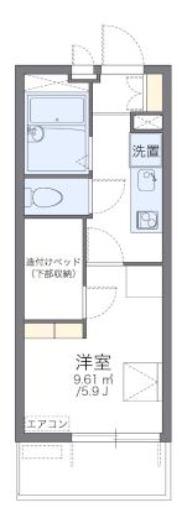 レオパレスワオワオ(1K/4階)の間取り写真