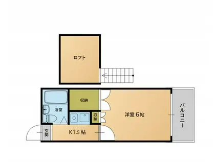 ソフィー城南(1K/1階)の間取り写真