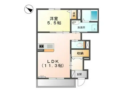 コンフォーティア(1LDK/1階)の間取り写真