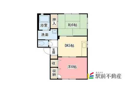 コーポ槙(2DK/1階)の間取り写真