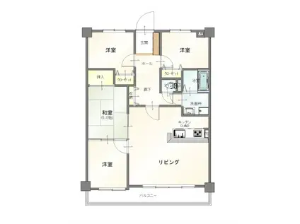 ユーハウス長久手(4LDK/2階)の間取り写真