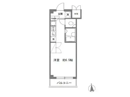 ラグゼナ本厚木(ワンルーム/2階)の間取り写真