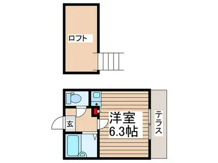 トーシンハイツ三郷(ワンルーム/1階)の間取り写真