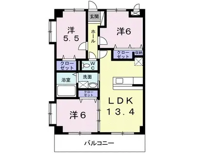 ルベライト(3LDK/3階)の間取り写真