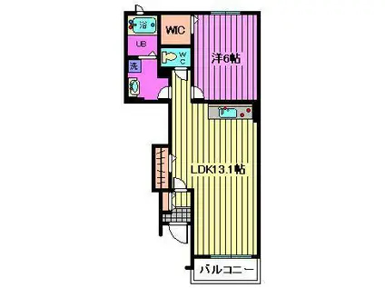 プロムナ-ド(1LDK/1階)の間取り写真