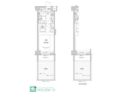 RELUXIA GRANDE川崎(1K/1階)の間取り写真