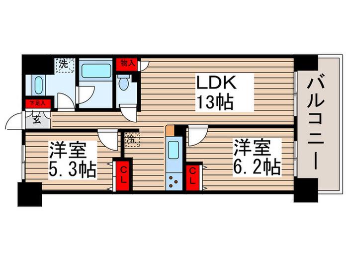 レジディア南千住(2LDK/4階)の間取り写真