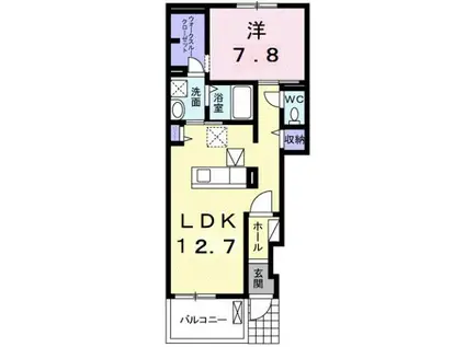 ミドルA(1LDK/1階)の間取り写真