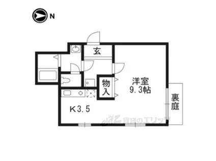 サードニクス千両ヶ辻(1K/1階)の間取り写真