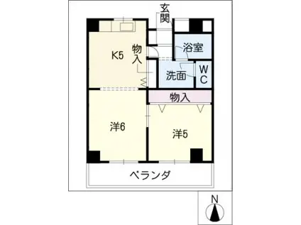 ライブ桜山(2K/4階)の間取り写真