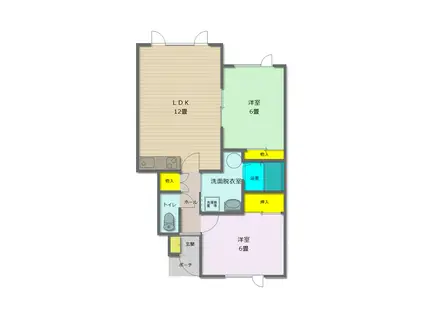 ジャスミン(2LDK/1階)の間取り写真