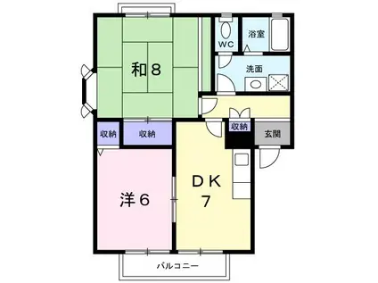 メナージュB(2DK/2階)の間取り写真