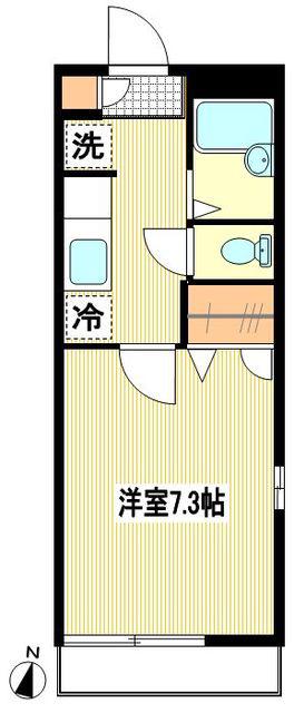 アデスリート(1K/1階)の間取り写真