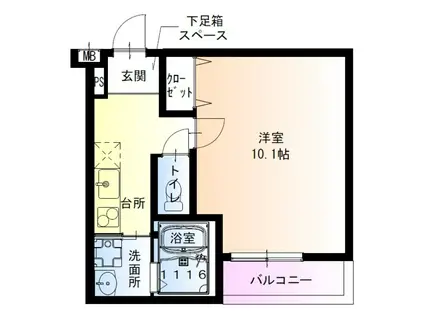 フジパレス阪急吹田駅南I番館(1K/2階)の間取り写真
