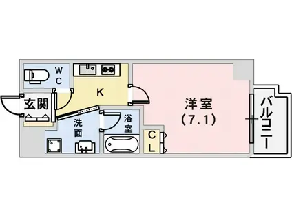 ULYSSES新神戸(1K/8階)の間取り写真