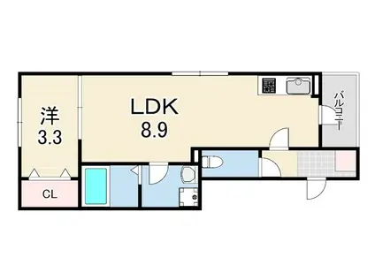 リブレメゾン西明石南町1(1LDK/3階)の間取り写真