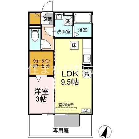 セジュール萌(1LDK/1階)の間取り写真